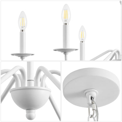 34.75 Lustre en fer à 6 lumières LED, par JONATHAN Y