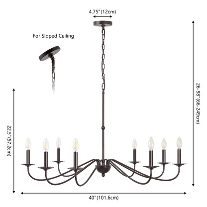 34.75 Lustre en fer à 6 lumières LED, par JONATHAN Y