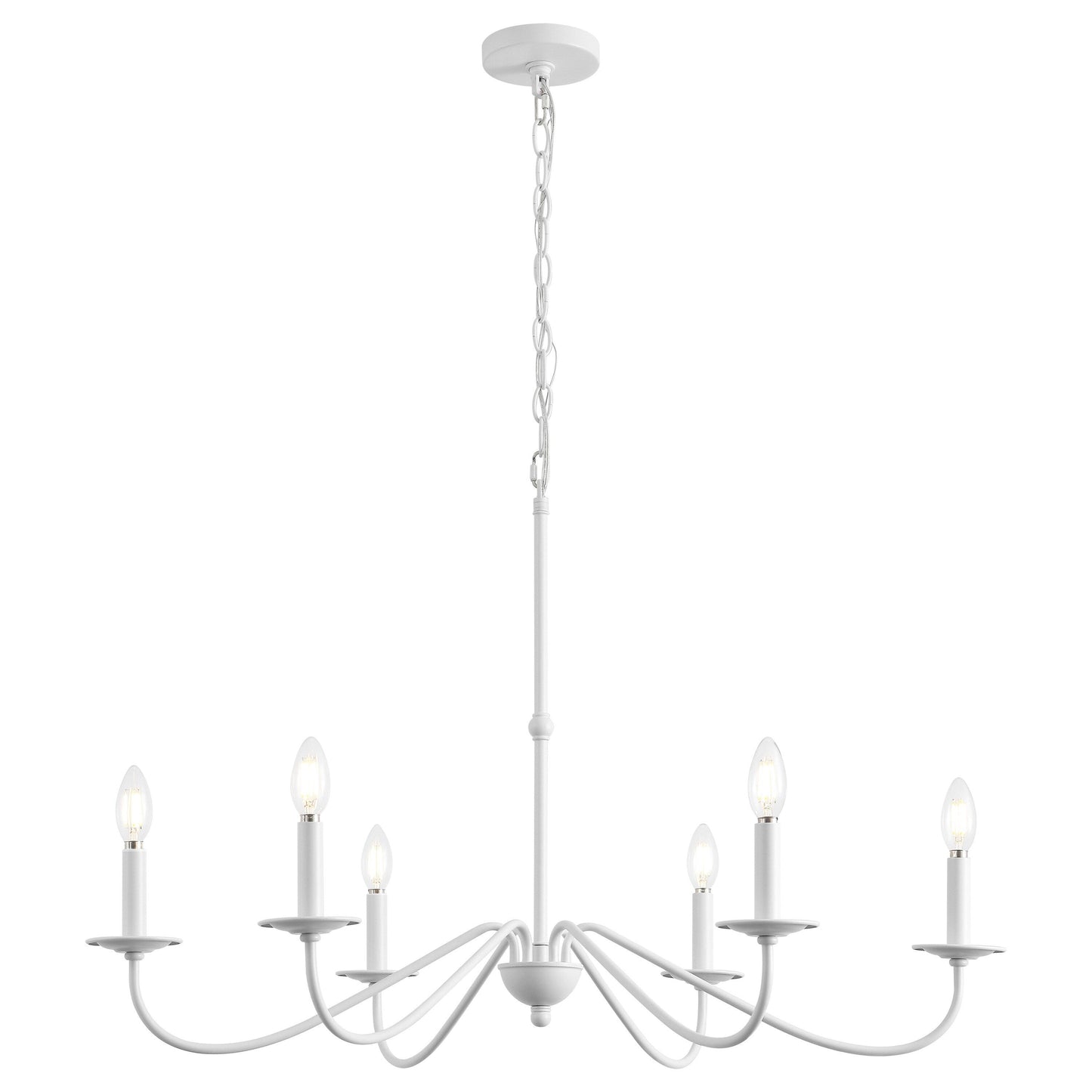 34.75 Lustre en fer à 6 lumières LED, par JONATHAN Y