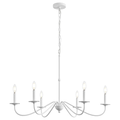 34.75 Lustre en fer à 6 lumières LED, par JONATHAN Y