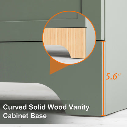 Ensemble de meuble-lavabo ondulé pour salle de bain, 30/36/48 pouces, avec lavabo et robinet.