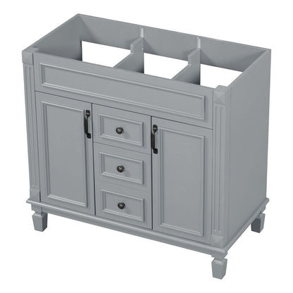 Meuble-lavabo moderne de 91 cm (36 pouces) pour salle de bain avec lavabo intégré et armoire à miroir, 2 portes et 2 tiroirs