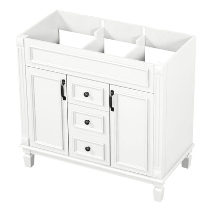 Meuble-lavabo moderne de 91 cm (36 pouces) pour salle de bain avec lavabo intégré et armoire à miroir, 2 portes et 2 tiroirs