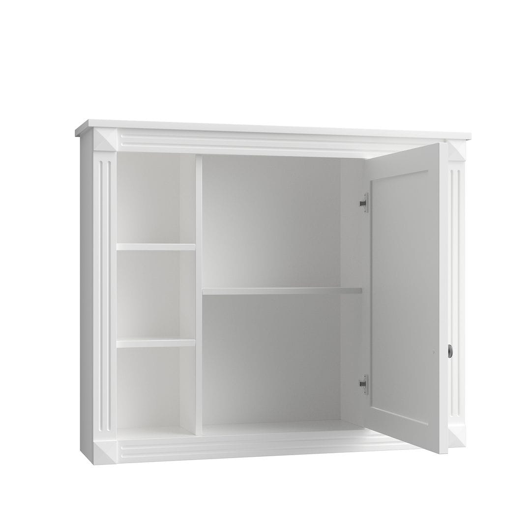 Meuble-lavabo moderne de 91 cm (36 pouces) pour salle de bain avec lavabo intégré et armoire à miroir, 2 portes et 2 tiroirs