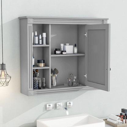 Meuble-lavabo moderne de 91 cm (36 pouces) pour salle de bain avec lavabo intégré et armoire à miroir, 2 portes et 2 tiroirs