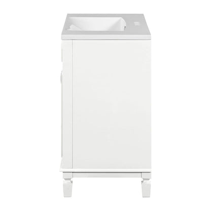 Meuble-lavabo moderne de 91 cm (36 pouces) pour salle de bain avec lavabo intégré et armoire à miroir, 2 portes et 2 tiroirs