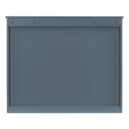 Meuble-lavabo moderne de 91 cm (36 pouces) pour salle de bain avec lavabo intégré et armoire à miroir, 2 portes et 2 tiroirs