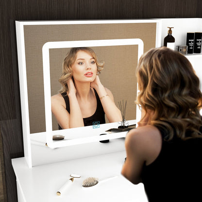 Ensemble coiffeuse et miroir avec tabouret, 99,5 cm de largeur