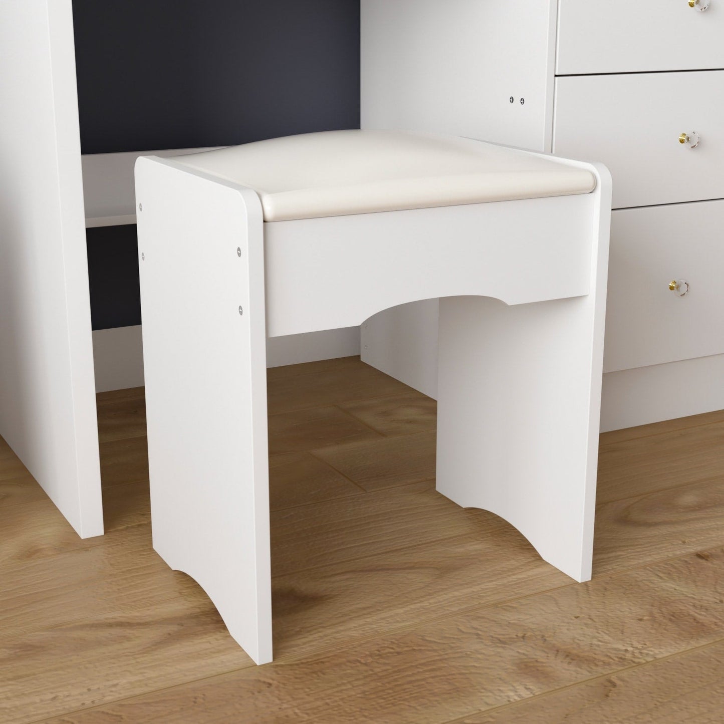 Ensemble coiffeuse et miroir avec tabouret, 99,5 cm de largeur