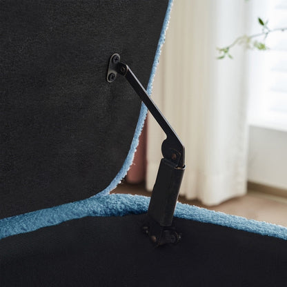 Tabouret de rangement en bouclé blanc cassé 39,5 pouces, pouf de rangement en sherpa, repose-pieds, pour salon, chambre à coucher, avec pieds en bois.