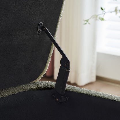 Tabouret de rangement en bouclé blanc cassé 39,5 pouces, pouf de rangement en sherpa, repose-pieds, pour salon, chambre à coucher, avec pieds en bois.