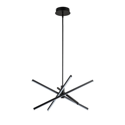 Luminaire suspendu linéaire en forme de sputnik, en aluminium noir/doré, à LED, style moderne, pour salon/salle à manger/cuisine.