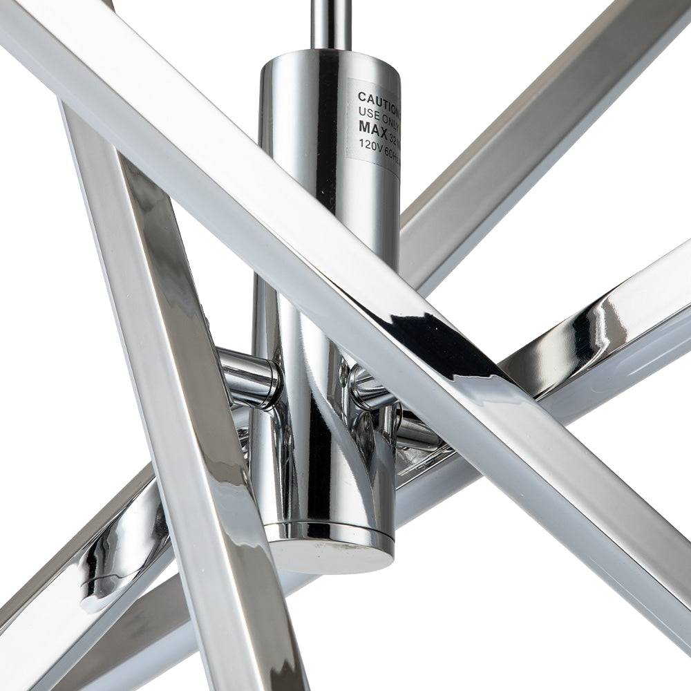 Luminaire suspendu linéaire en forme de sputnik, en aluminium noir/doré, à LED, style moderne, pour salon/salle à manger/cuisine.