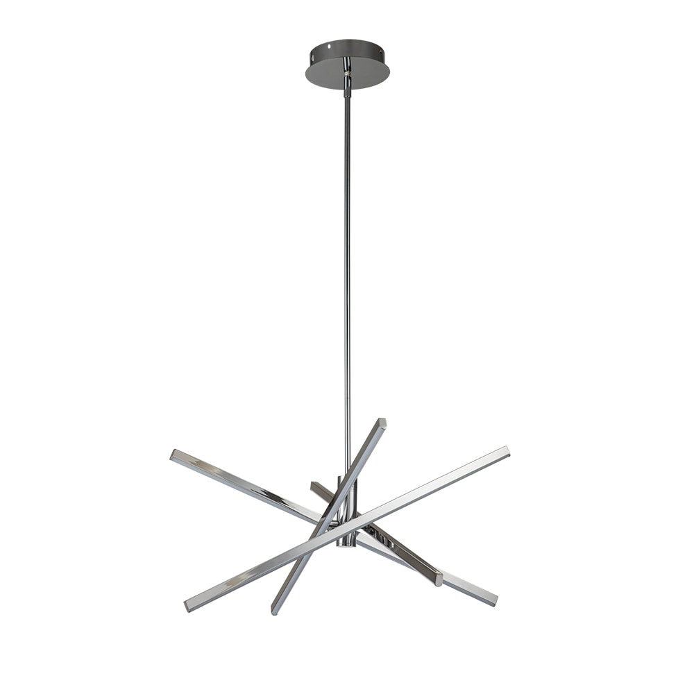 Luminaire suspendu linéaire en forme de sputnik, en aluminium noir/doré, à LED, style moderne, pour salon/salle à manger/cuisine.