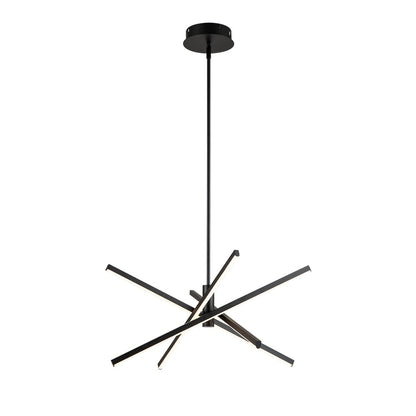 Luminaire suspendu linéaire en forme de sputnik, en aluminium noir/doré, à LED, style moderne, pour salon/salle à manger/cuisine.