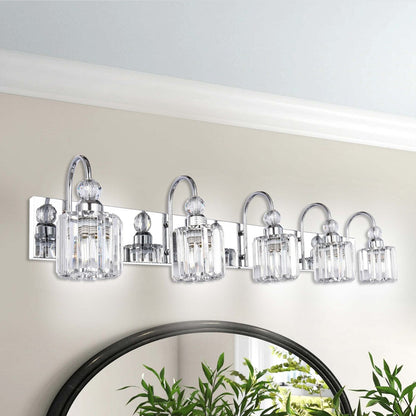 Chrome/ Noir/ Or Moderne Au-dessus du miroir Cristal Salle de bain Luminaires muraux pour salle de bain Lumières de vanité