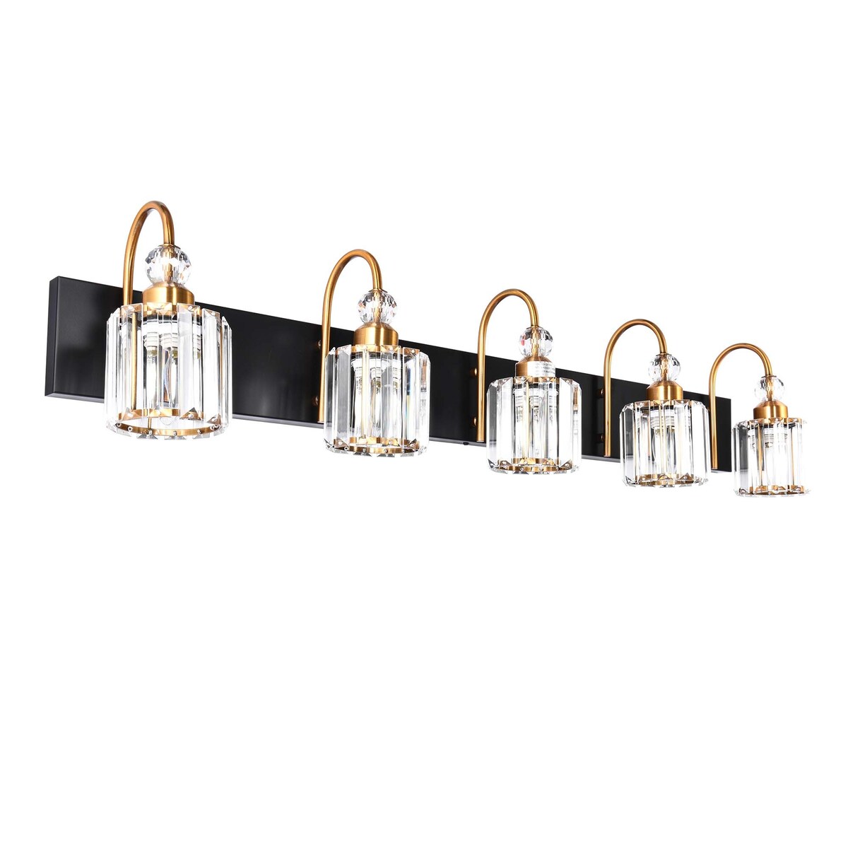 Chrome/ Noir/ Or Moderne Au-dessus du miroir Cristal Salle de bain Luminaires muraux pour salle de bain Lumières de vanité