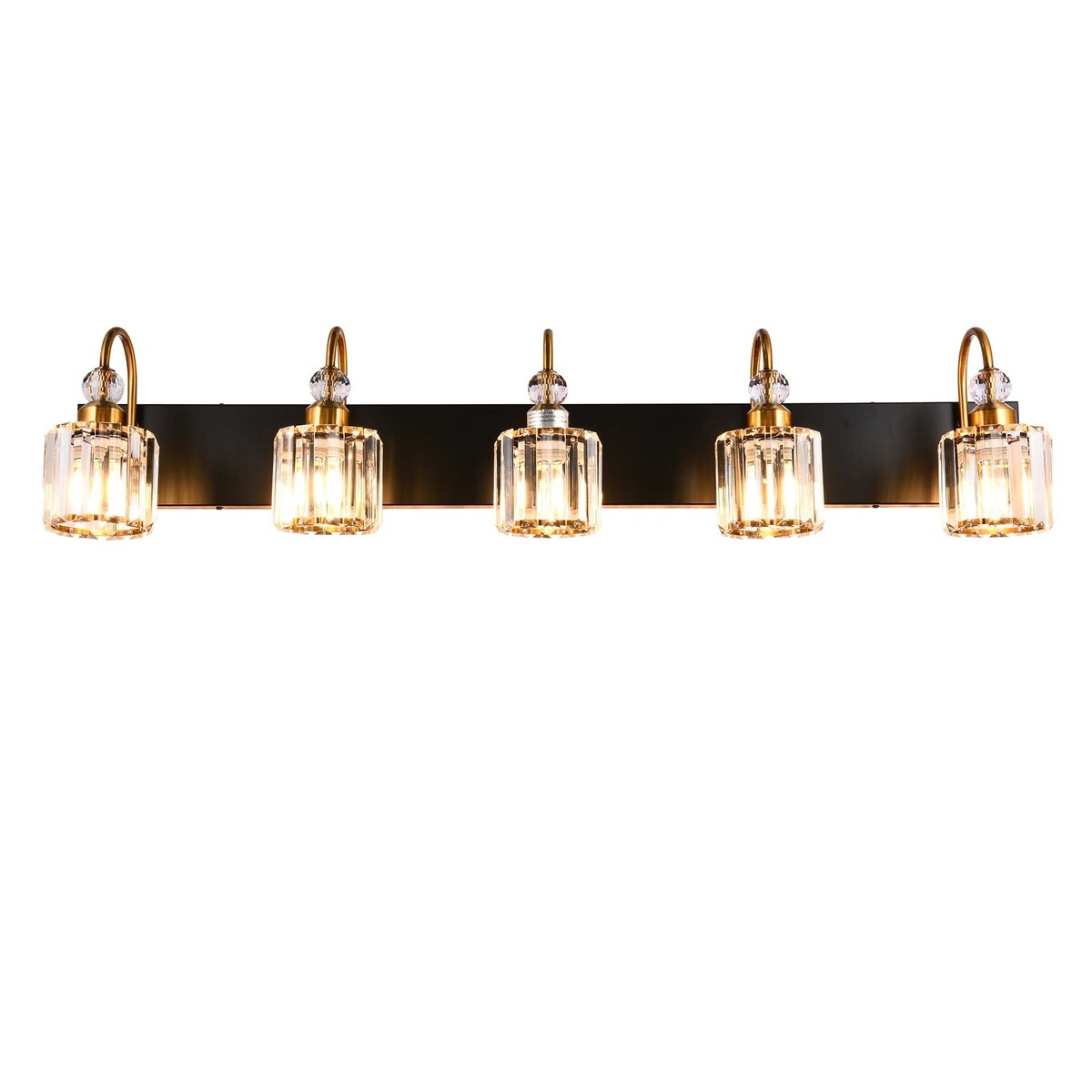 Chrome/ Noir/ Or Moderne Au-dessus du miroir Cristal Salle de bain Luminaires muraux pour salle de bain Lumières de vanité