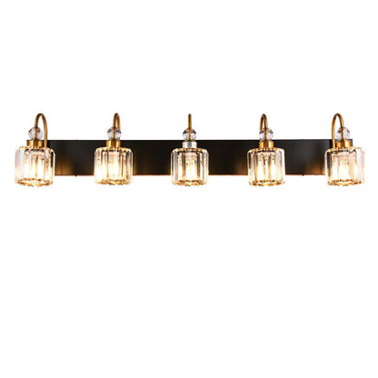 Chrome/ Noir/ Or Moderne Au-dessus du miroir Cristal Salle de bain Luminaires muraux pour salle de bain Lumières de vanité