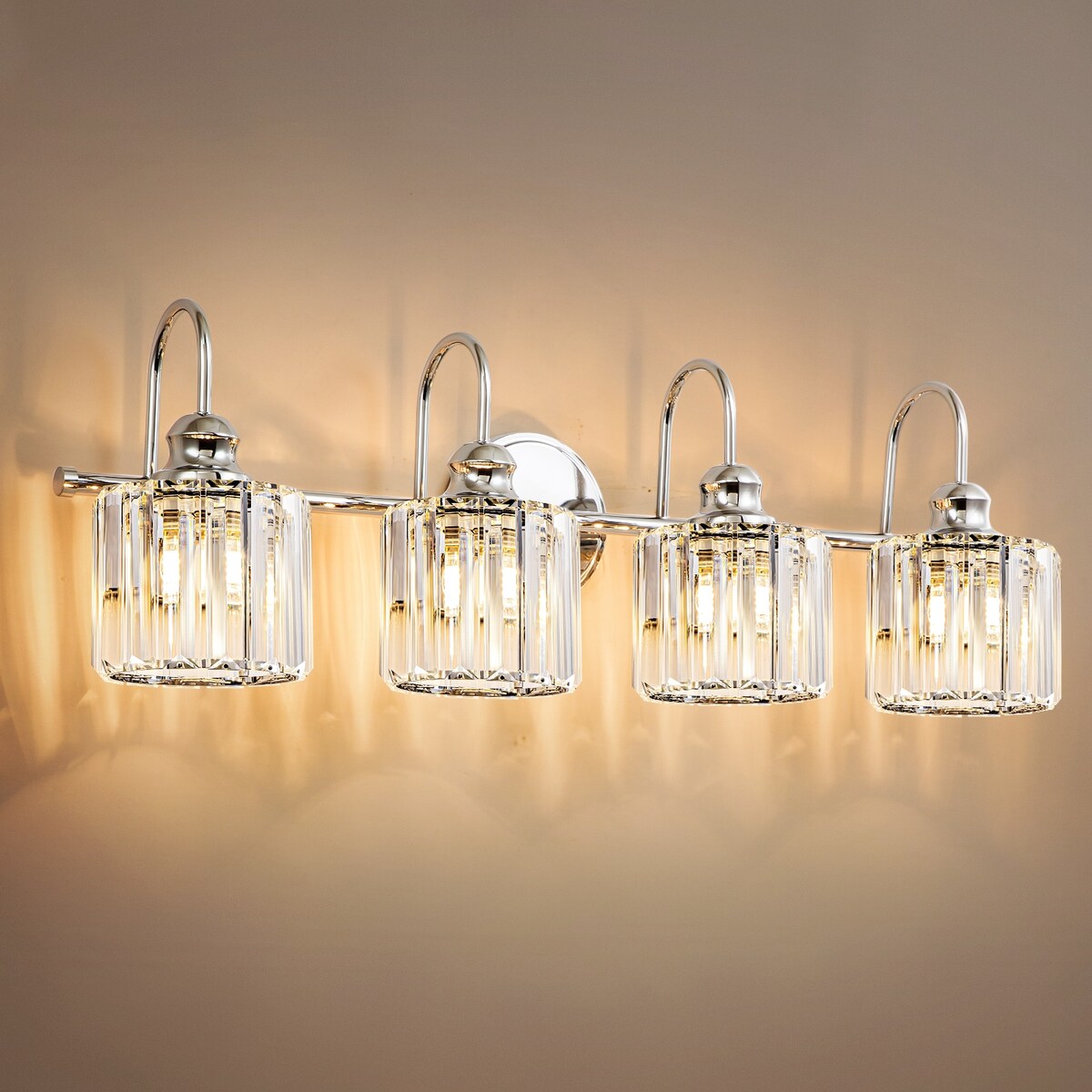 Chrome/ Noir/ Or Moderne Au-dessus du miroir Cristal Salle de bain Luminaires muraux pour salle de bain Lumières de vanité