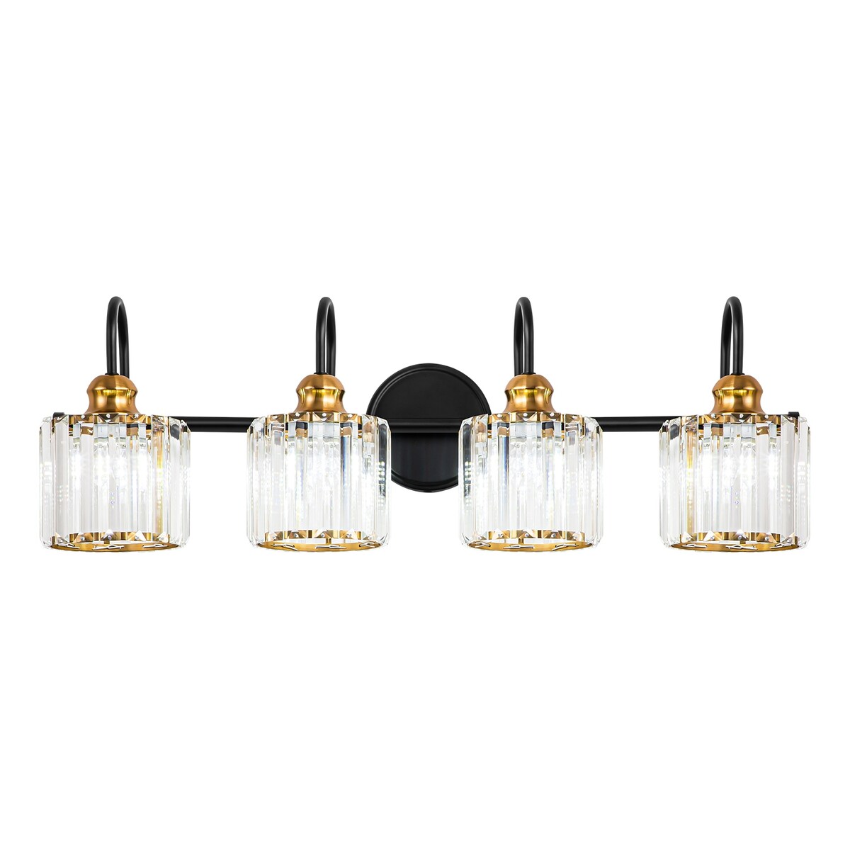 Chrome/ Noir/ Or Moderne Au-dessus du miroir Cristal Salle de bain Luminaires muraux pour salle de bain Lumières de vanité