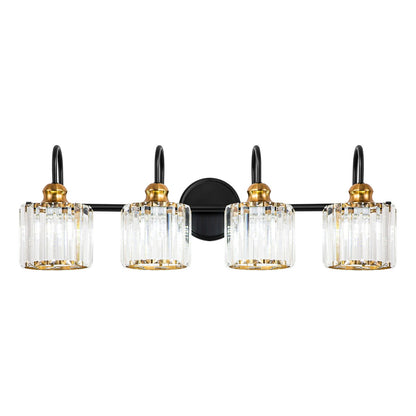 Chrome/ Noir/ Or Moderne Au-dessus du miroir Cristal Salle de bain Luminaires muraux pour salle de bain Lumières de vanité