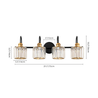 Chrome/ Noir/ Or Moderne Au-dessus du miroir Cristal Salle de bain Luminaires muraux pour salle de bain Lumières de vanité