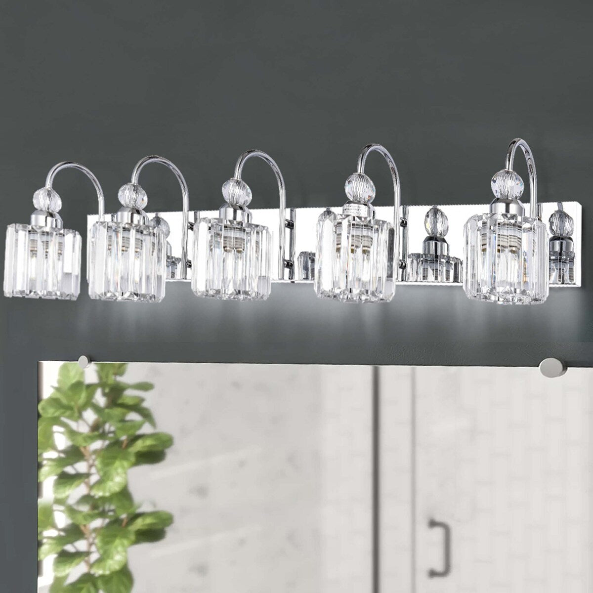 Chrome/ Noir/ Or Moderne Au-dessus du miroir Cristal Salle de bain Luminaires muraux pour salle de bain Lumières de vanité