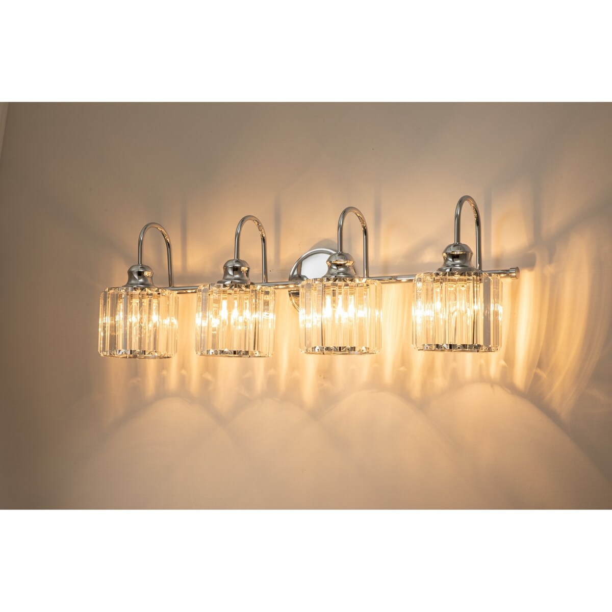 Chrome/ Noir/ Or Moderne Au-dessus du miroir Cristal Salle de bain Luminaires muraux pour salle de bain Lumières de vanité