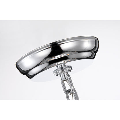 Suspension tambour ronde perlée avec cristaux suspendus