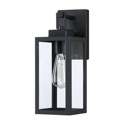4-pack 1-Light Outdoor Wall Light with Matte Black Finish & Clear glass shade