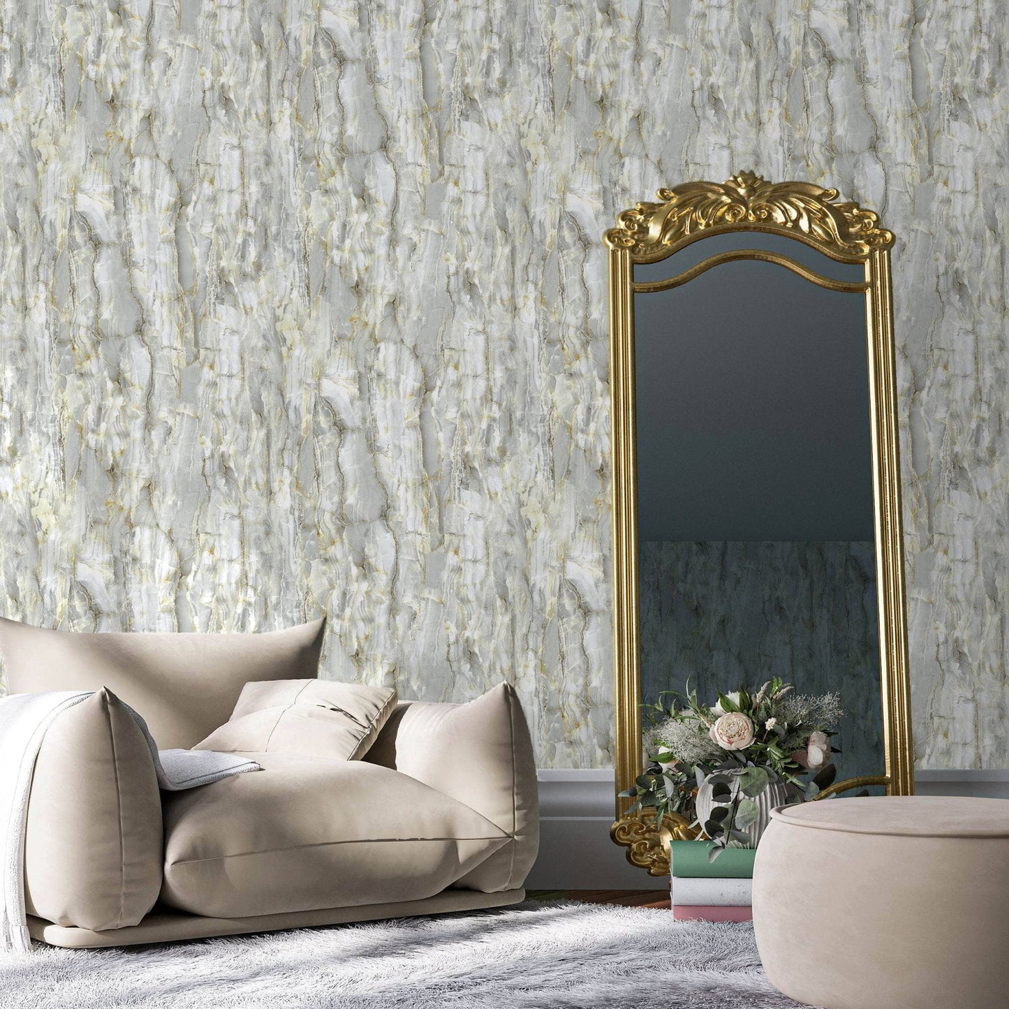 Rasch Chiara Powder Blue Wallpaper - 400204