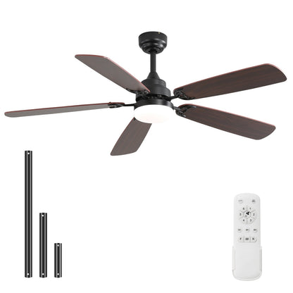 Ventilateur de plafond à LED intégré de 48 et 52 pouces avec éclairage et télécommande, moteur à courant continu réversible.