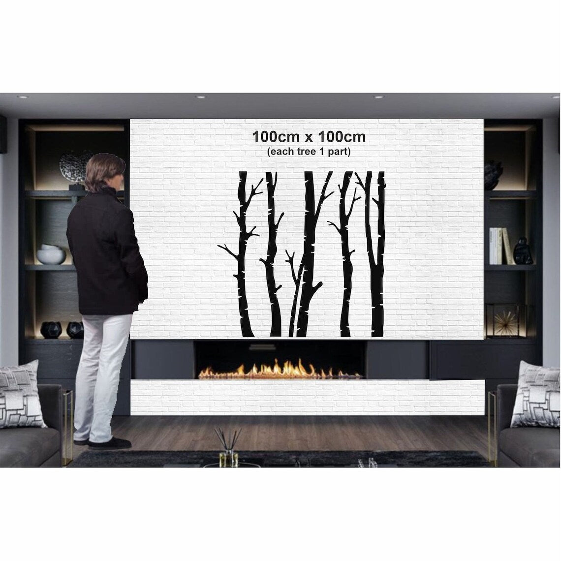 5 décorations murales en métal représentant des arbres secs pour l'intérieur et l'extérieur de la maison