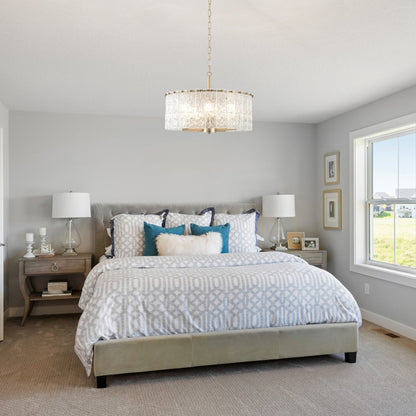 Luminaire suspendu moderne à 5 lumières en forme de tambour rond, luminaire semi-encastré classique, luminaire suspendu pour îlot de cuisine et salle à manger