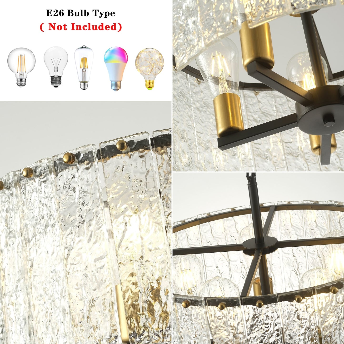 Luminaire suspendu moderne à 5 lumières en forme de tambour rond, luminaire semi-encastré classique, luminaire suspendu pour îlot de cuisine et salle à manger