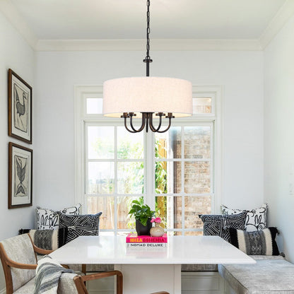 Suspension moderne à 5 lumières, à fixer au plafond, pour salle à manger, chambre à coucher, salon - N/A