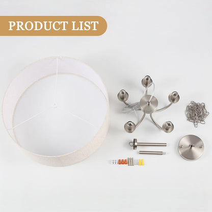 Suspension moderne à 5 lumières, à fixer au plafond, pour salle à manger, chambre à coucher, salon - N/A