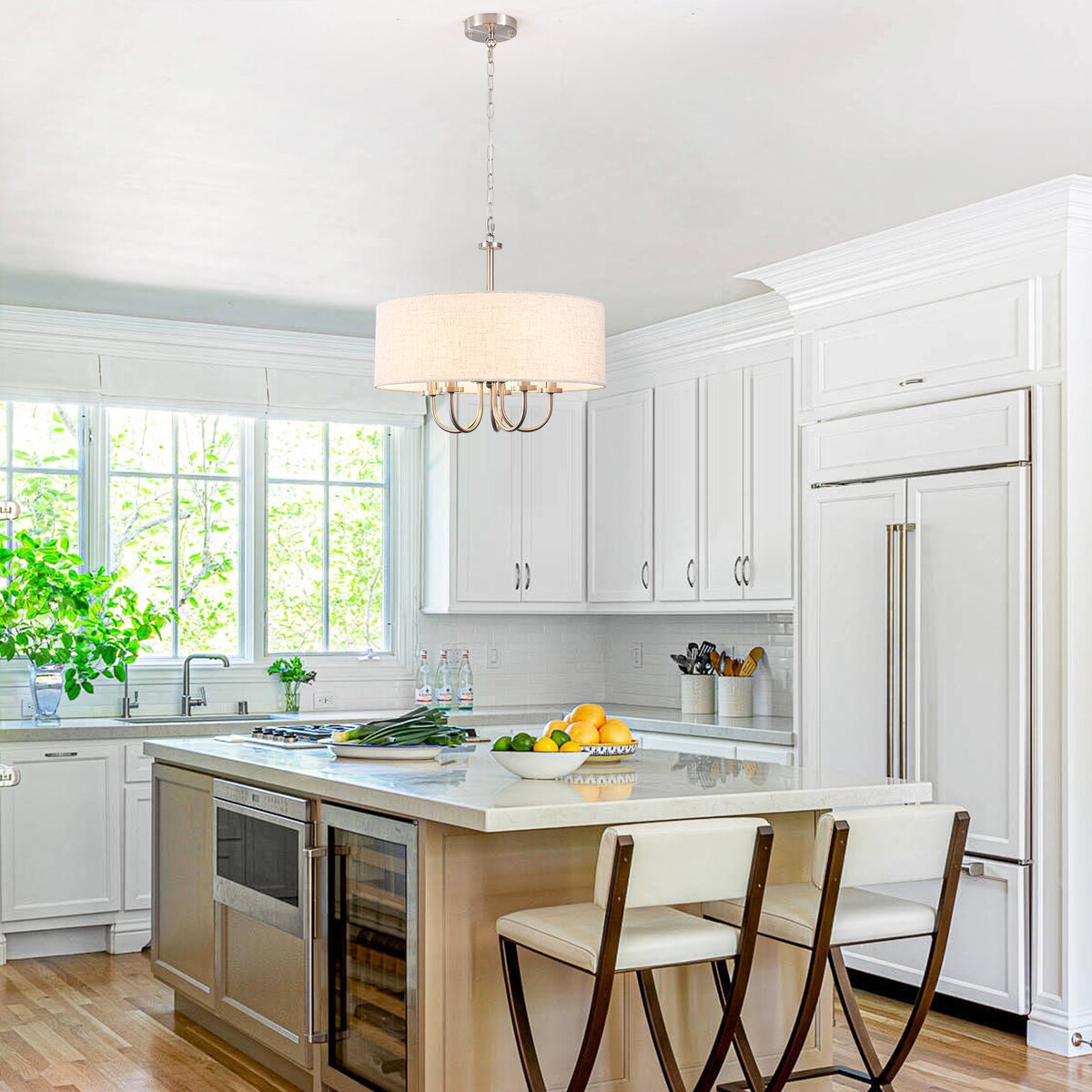 Suspension moderne à 5 lumières, à fixer au plafond, pour salle à manger, chambre à coucher, salon - N/A