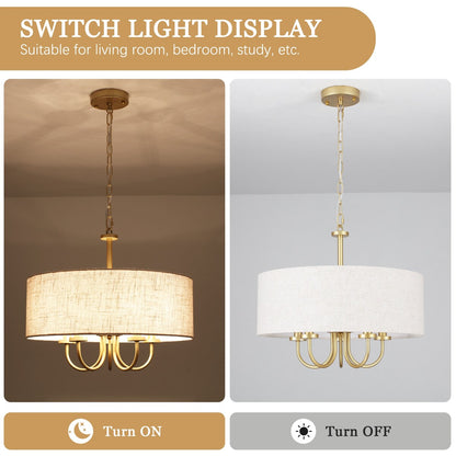 Suspension moderne à 5 lumières, à fixer au plafond, pour salle à manger, chambre à coucher, salon - N/A