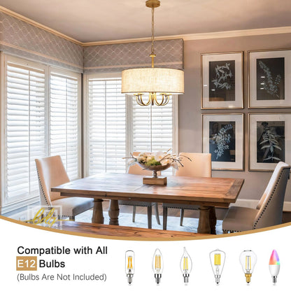 Suspension moderne à 5 lumières, à fixer au plafond, pour salle à manger, chambre à coucher, salon - N/A