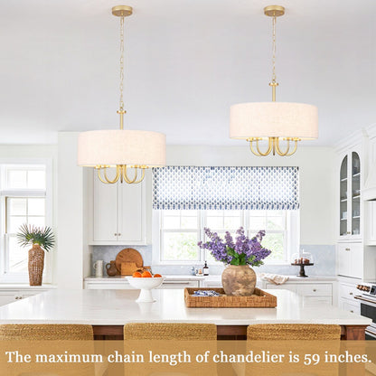 Suspension moderne à 5 lumières, à fixer au plafond, pour salle à manger, chambre à coucher, salon - N/A