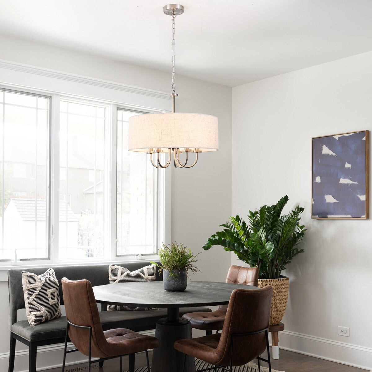 Suspension moderne à 5 lumières, à fixer au plafond, pour salle à manger, chambre à coucher, salon - N/A