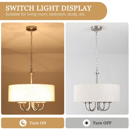 Suspension moderne à 5 lumières, à fixer au plafond, pour salle à manger, chambre à coucher, salon - N/A