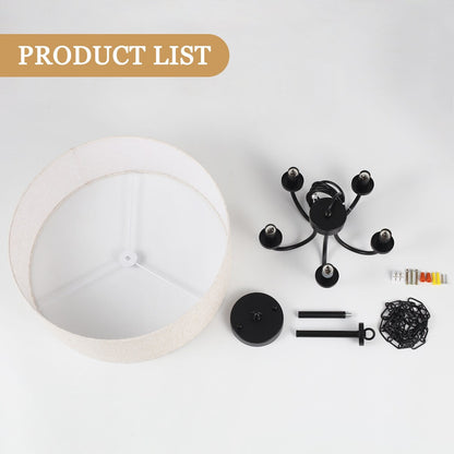 Suspension moderne à 5 lumières, à fixer au plafond, pour salle à manger, chambre à coucher, salon - N/A