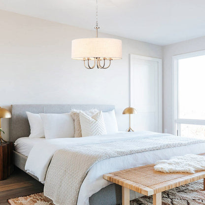 Suspension moderne à 5 lumières, à fixer au plafond, pour salle à manger, chambre à coucher, salon - N/A