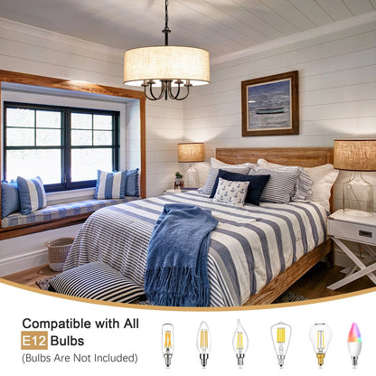 Suspension moderne à 5 lumières, à fixer au plafond, pour salle à manger, chambre à coucher, salon - N/A