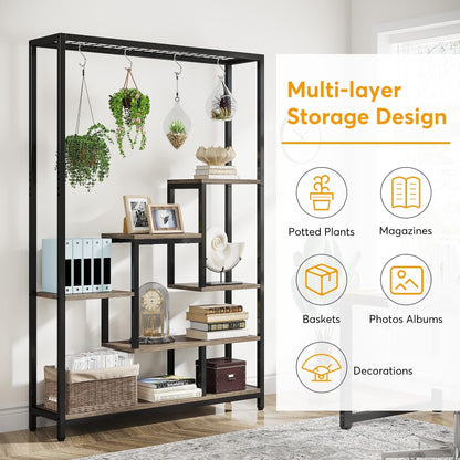 5-Tier Tall Indoor Plant Stand, 70.9 inches Plant Shelf with 10PC Hanging Hooks