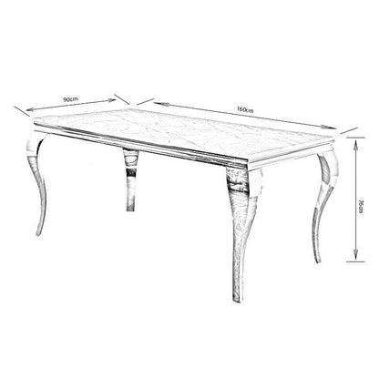 Louis Marble Table And 6 Nicole Chairs Dining Set