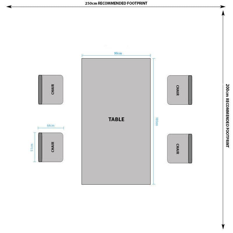 Lincoln Fixed Table & 4 Toronto Grey Chairs
